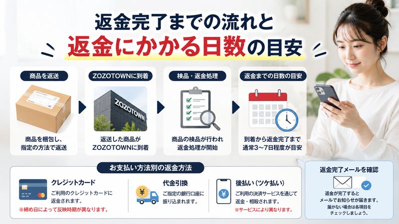 3.返金完了までの流れと返金にかかる日数の目安