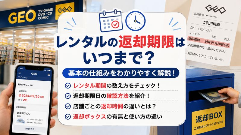 1.ゲオの返却期限はいつまで?基本の仕組みを理解しよう