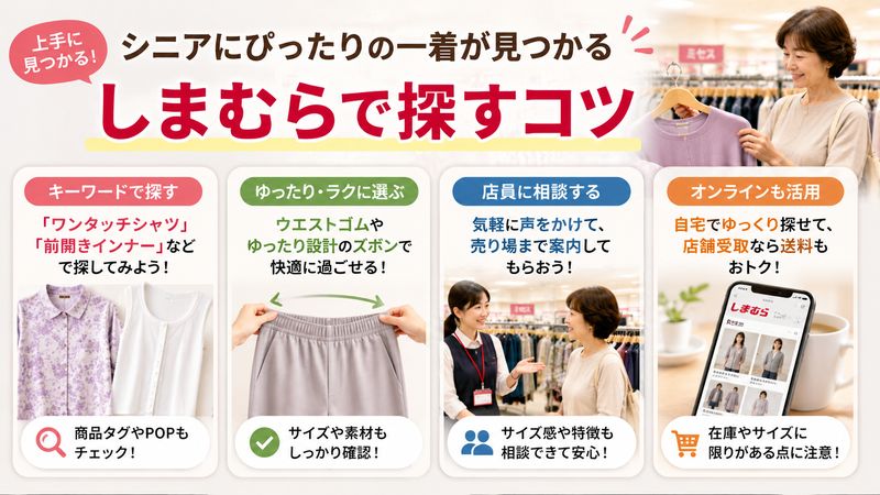 3.しまむらでシニア向け衣料を探すコツ