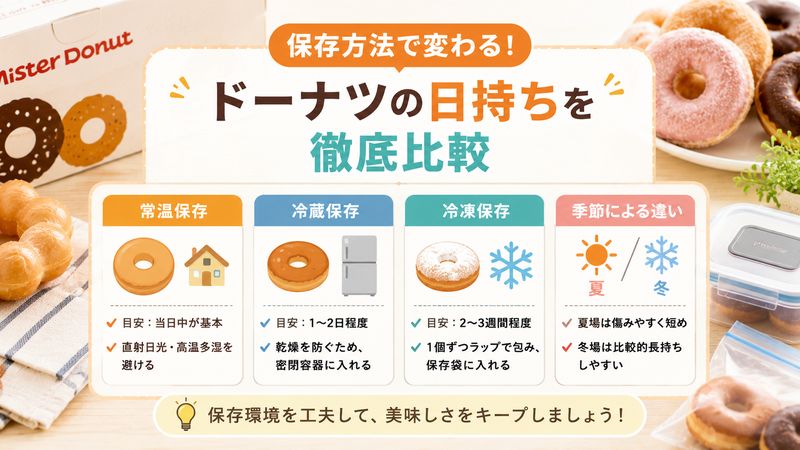 2.保存方法別に見るドーナツの日持ち
