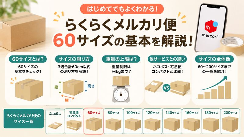 1.らくらくメルカリ便「60サイズ」の基本を知ろう