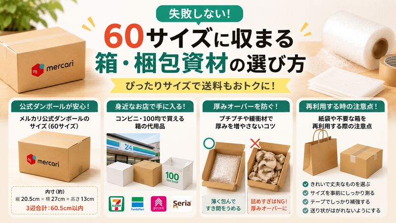 3.60サイズに収まる箱・梱包資材の選び方
