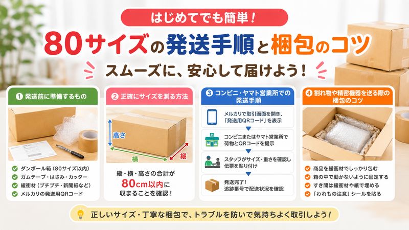 4.らくらくメルカリ便80サイズの発送手順と梱包のコツ