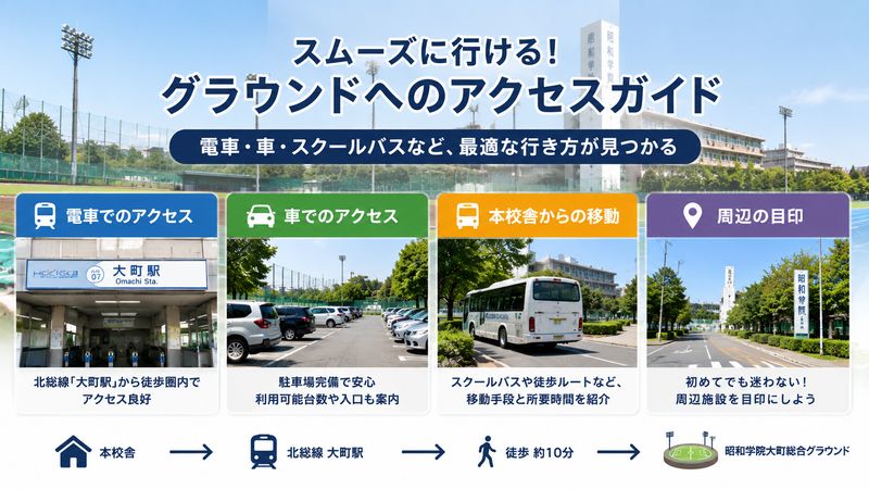 2.昭和学院大町総合グラウンドへのアクセス方法