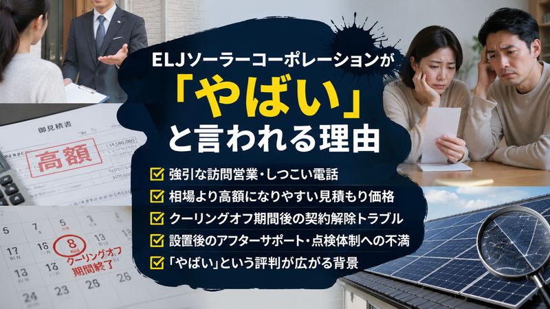 2.ELJソーラーコーポレーションが「やばい」と言われる理由