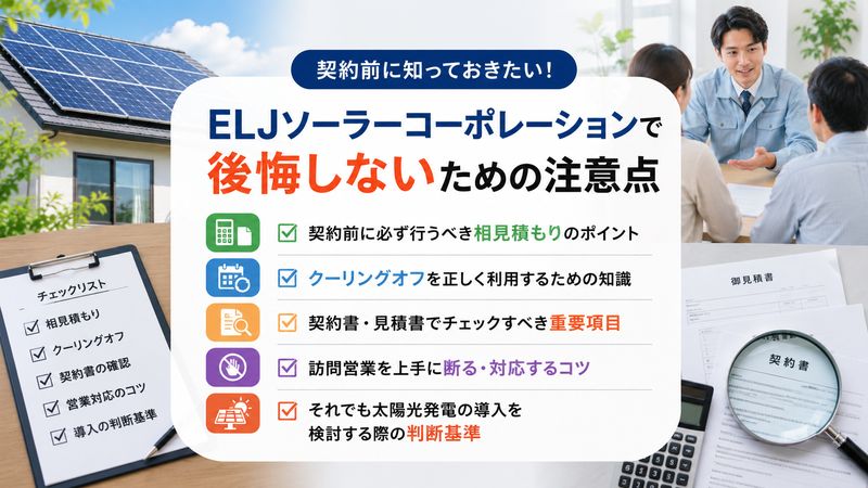 4.ELJソーラーコーポレーションで後悔しないための注意点