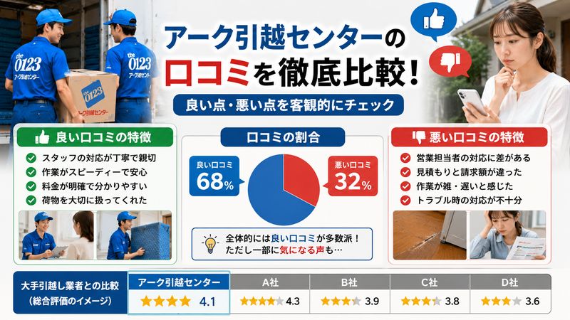 2.アーク引越センターの良い口コミ・悪い口コミを比較