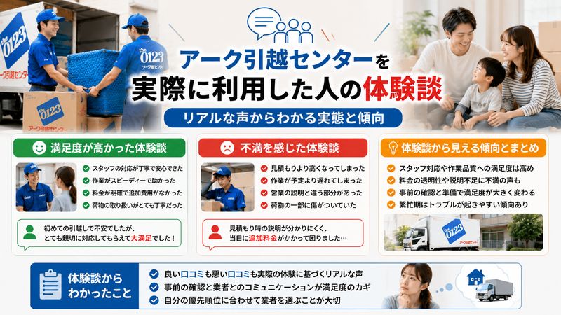 4.アーク引越センターを実際に利用した人の体験談
