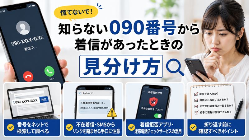 3.知らない090番号から着信があったときの見分け方
