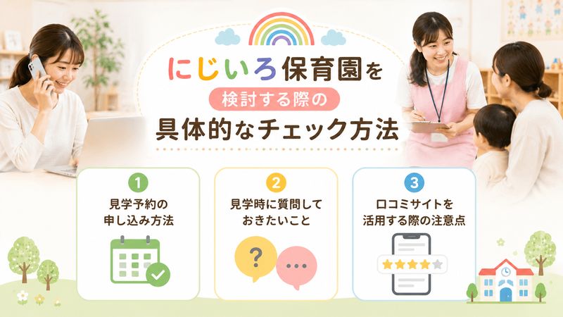 4.にじいろ保育園を検討する際の具体的なチェック方法