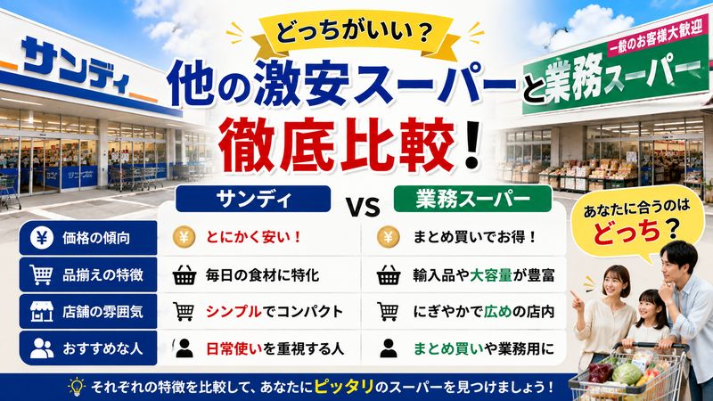 3.業務スーパーなど他の激安スーパーとの違いを比較