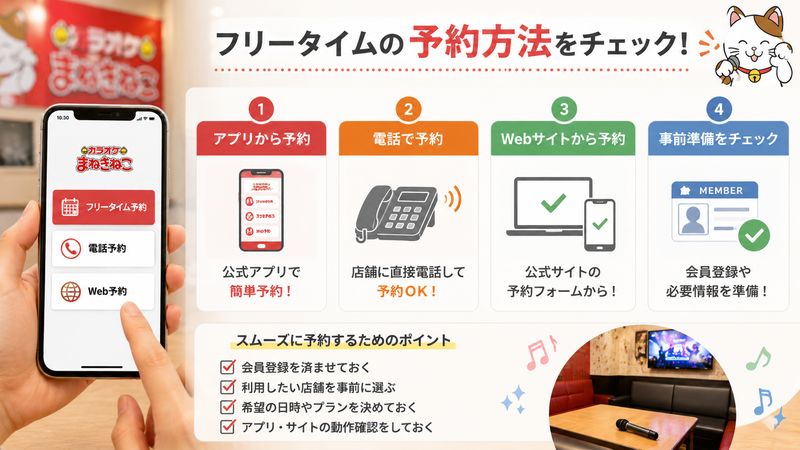2.まねきねこのフリータイムの予約方法