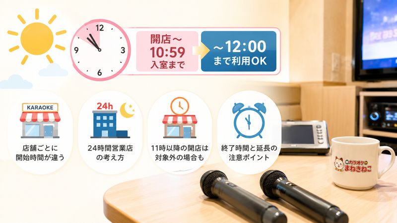 1.まねきねこ「朝うた」は何時から何時まで利用できる?