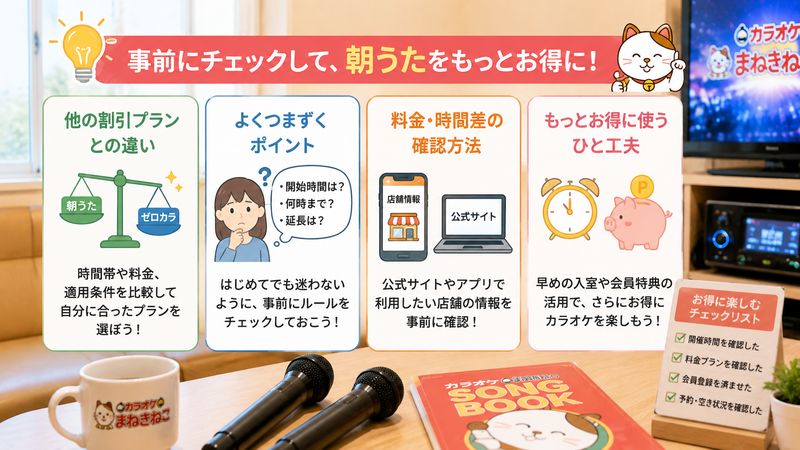 4.朝うたを利用する前に知っておきたいポイント