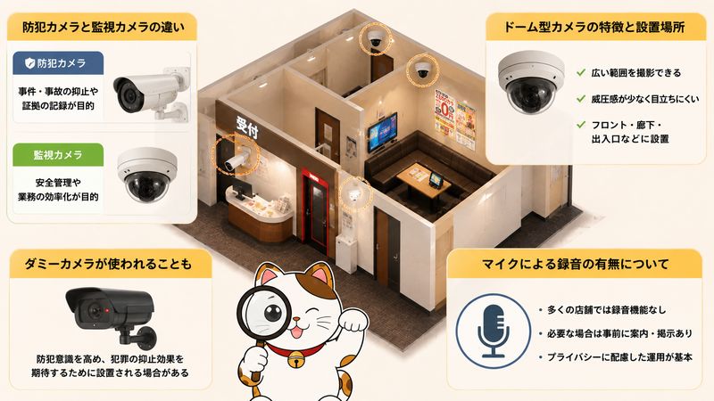 2.まねきねこで使われている監視カメラの種類と設置場所