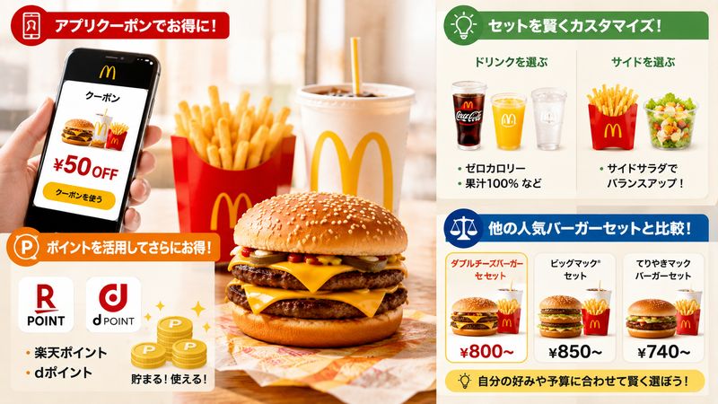 3.ダブルチーズバーガーセットをお得に注文する方法