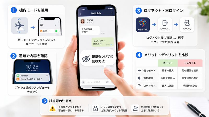 3.既読をつけずにメッセージを読む方法