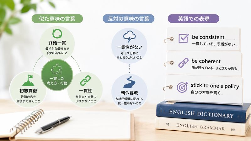 3.首尾一貫の類語・対義語・英語表現